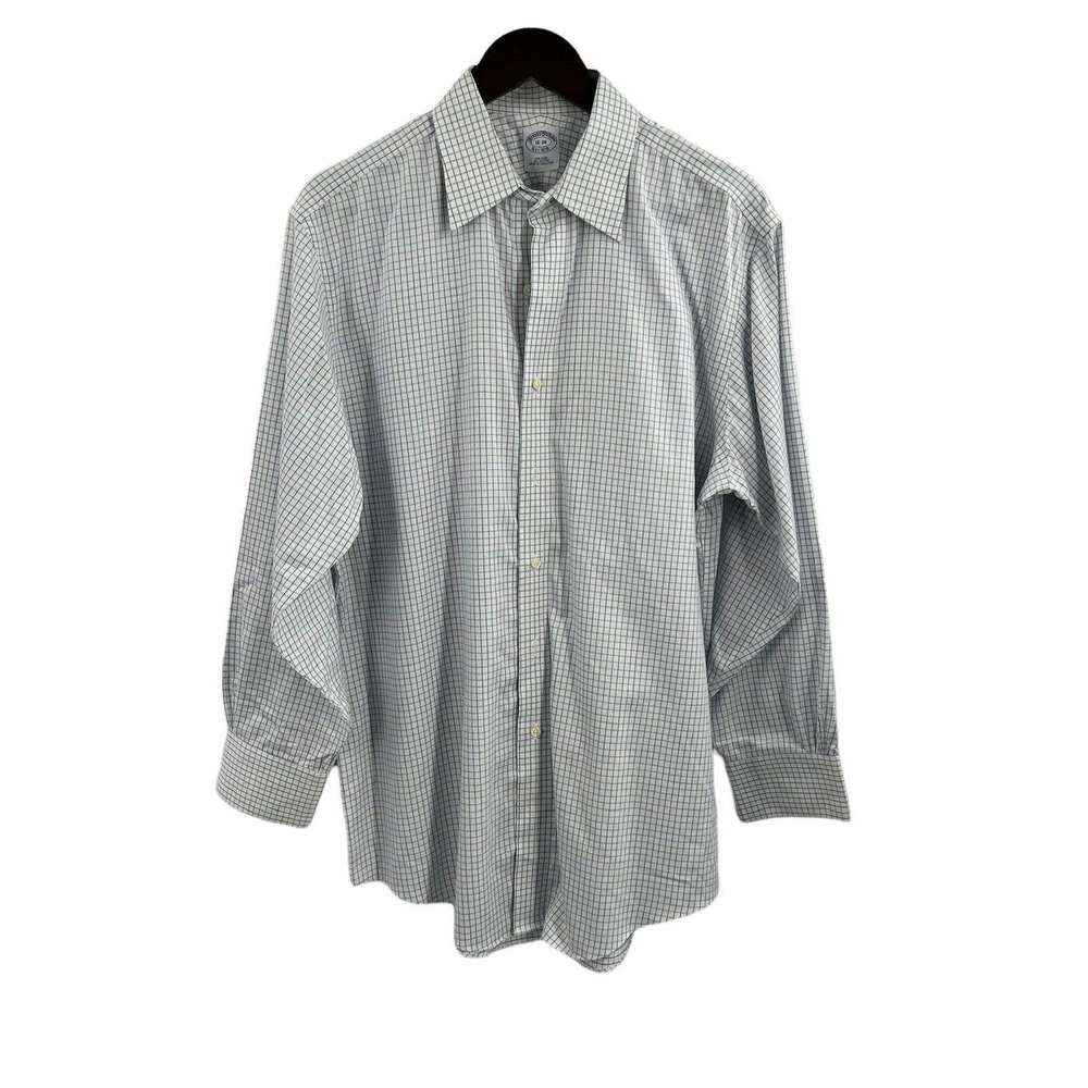 Brooks‎ Brothers Blue Plaid Long Sleeve Shirt Size 16 - 34